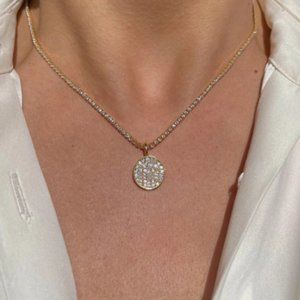 New Vintage Fashion Gold Color Crystal Chain Circle Heart Pendant Necklaces For